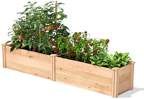 16 in x 96 in Sturdy Farm House Narrow Cedar Wood Raised Garden Bed - Made in USA