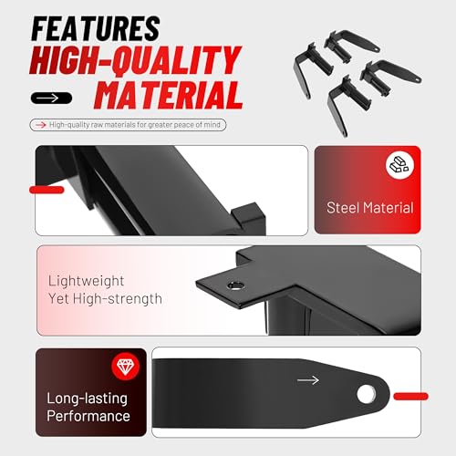ALMULOO Camper Tie Down for Full-Size Pickups Powder Coated Black Steel Tie Down 4Pcs by ALMULOO - Image 4