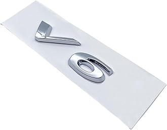 Letter Emblem Chrome Glossy Black ABS 3.0 5. V6 V8 20T 25T 30T 35T Fit for Jaguar XJ F-Type F-PACE E-PACE Badge Trunk Logo(Silver V6 2pcs)