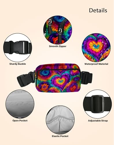 Image of Tie Dye Fanny Pack Lightweight Belt Bag Fashion Waist Pouch | Waterproof, crossbody bags for women, sports, running, traveling, hiking