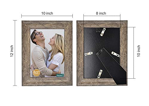Decanit 8X10 Picture Frames Rustic Distressed Gray Wood Pattern High Definition Glass For Table Top Display And Wall Mounting Photo Frame，Pack Of 2 #TOP1