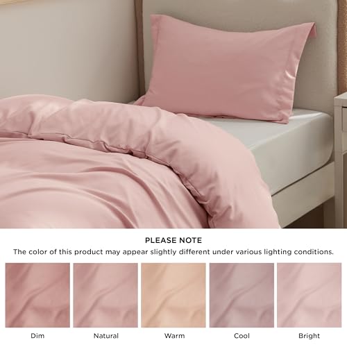 Image of Bedsure Twin /Twin XL Duvet Cover, Soft Double Brushed Bedding Set, Pink | For Kids & Adults, 68 inchx90 inch Comforter Cover, Hotel Luxury, All Season, Breathable, Easy Care, Lightweight, Zipper Closure