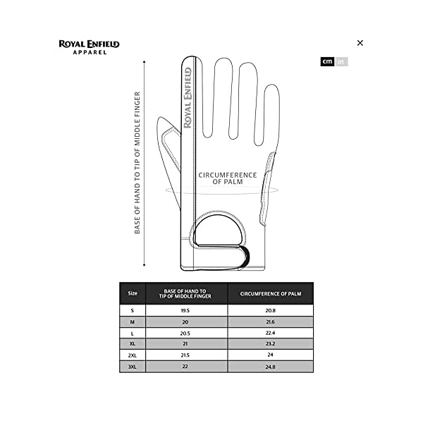 Royal Enfield Gritty Riding Gloves Black & Red & White M (RRGGLN000047)