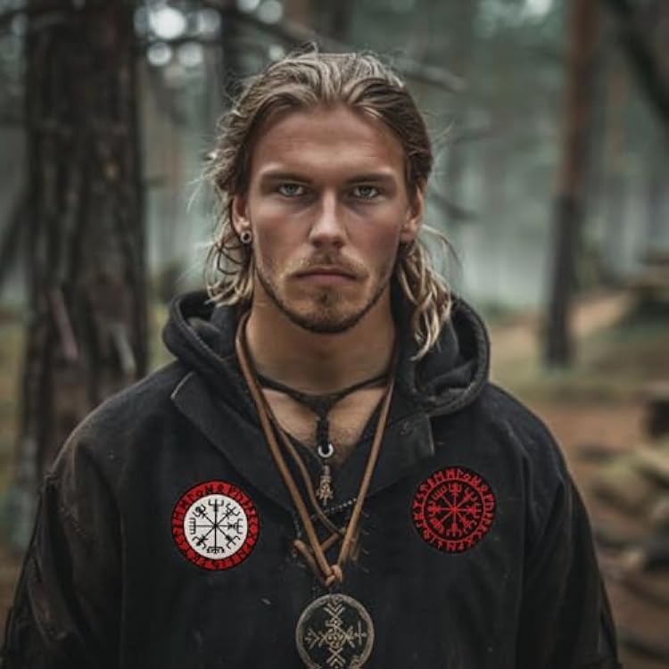 Norse Viking Compass Rune Embroidered Iron On Patches Halloween Costume DIY