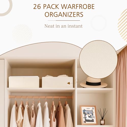 Criusia 26 Pack Drawer Organizer for Clothes, Foldable Dresser Dividers with 3 Sizes, Fabric Storage Bins – Beige by Criusia - Image 8
