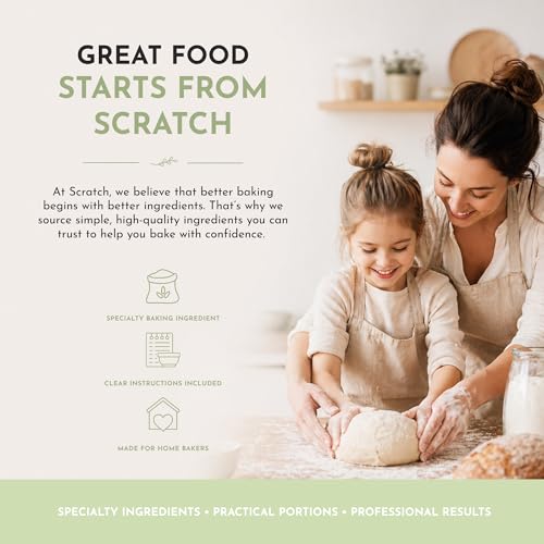 Image of Scratch Diastatic Malt Powder for Baking - (10oz) Dried Barley Malt for Baking Bread - Bread Improver - Premium Baking Ingredients for Breads, Pizzas, Pretzels, Desserts, Shakes and More (Pack of 2)