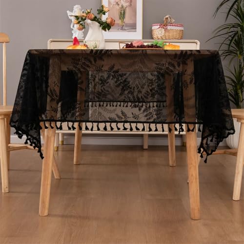 Nappe polyester rectangulaire anti tache lavable 140x240cm jacquard feuilles - 6
