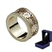Anti-Angst Ring für Erwachsene, Spinner Ring Herren Damen Edelstahl Zappelband Ringe Stressabbau Anxiety Drehbar Meditationsring Schmuck Geschenk,Gold,10