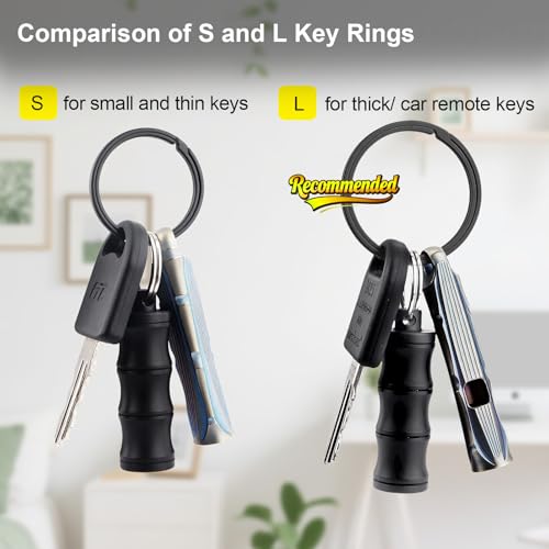 Image of Titanium Key Rings Heavy Duty Side Push Easy Split Key Chain Rings for Key Carabiner Keychain Rings