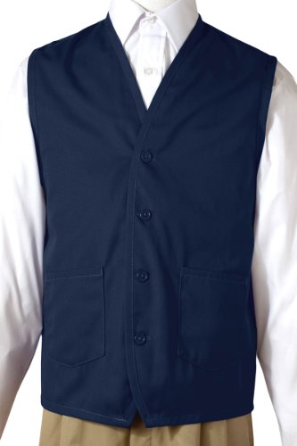 Edwards Garment Button Down Front Pockets Apron Vest, Navy, Xl
