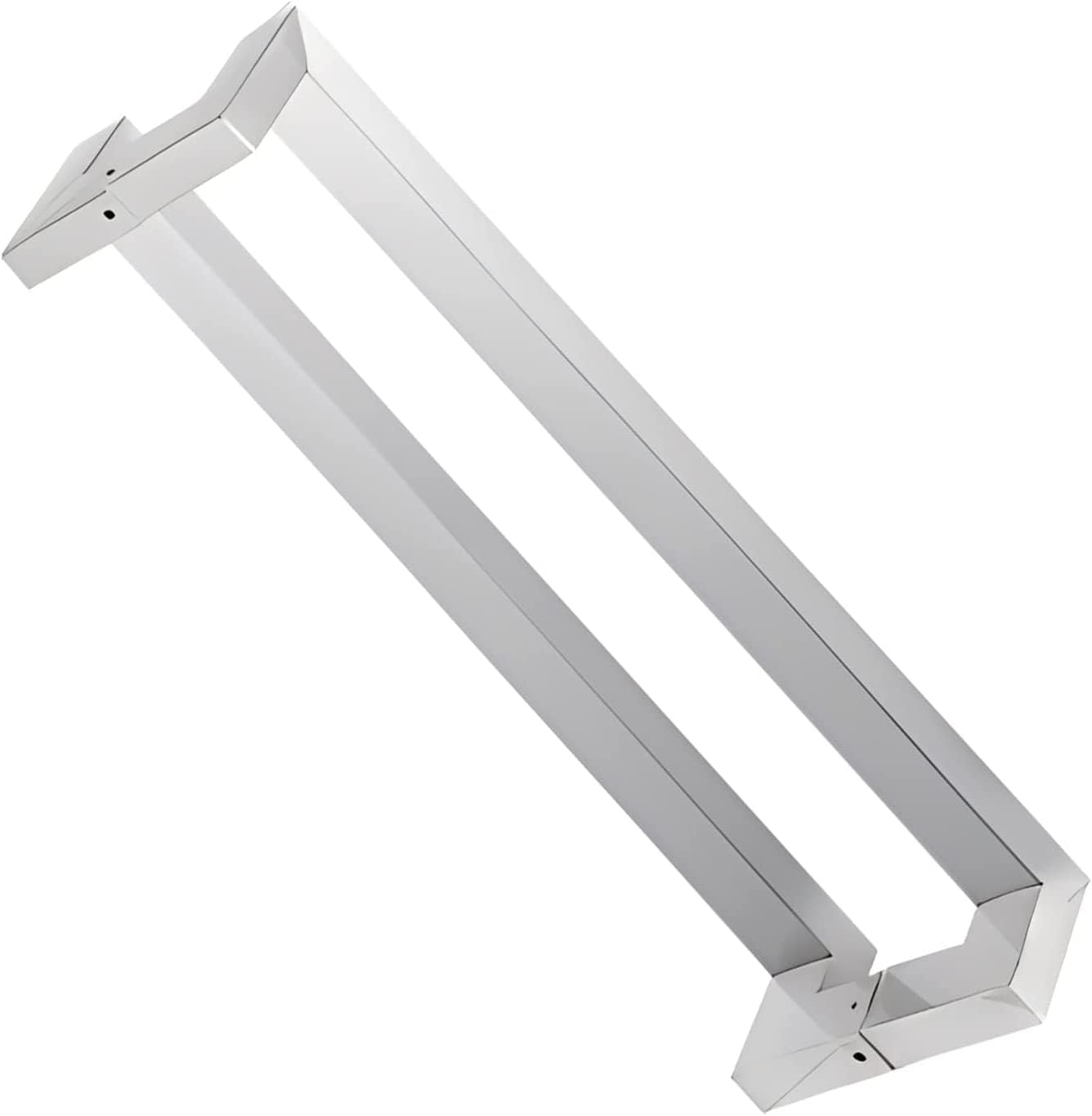 CWCQGH Sliding Door Handle Brushed Finish Sliding Door Handles, Metal Pipe Aluminum Door Handles for Restaurant Mall, Push Pull Door Handles with Fittings & Screws,Sier-120Cm47.2In