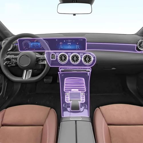 Protection anti-rayures console Mercedes Classe A film TPU transparent voiture