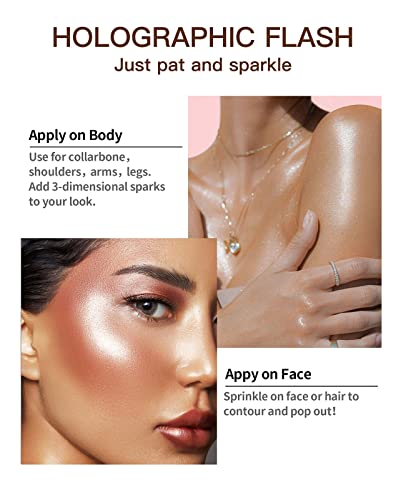 Mirora Fairy Highlight Puff Stick Highlight Patting Powder - Multi-Functional Shimmer Powder For Illuminating And Brightening Your Face And Body (#03 Gold Brown) #TOP1
