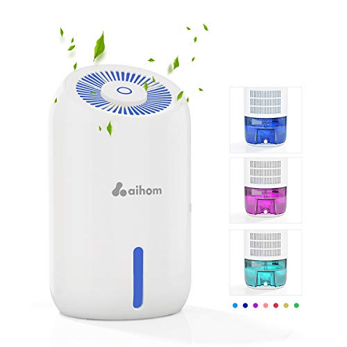 AiHom Mini Dehumidifiers for Home 35.34oz(1000ml), Ultra Quiet Portable Compact Electric Upgraded Small Dehumidifier with Auto Shut Off for Basements, Bathroom, Kitchen, RV, Closet, Garage