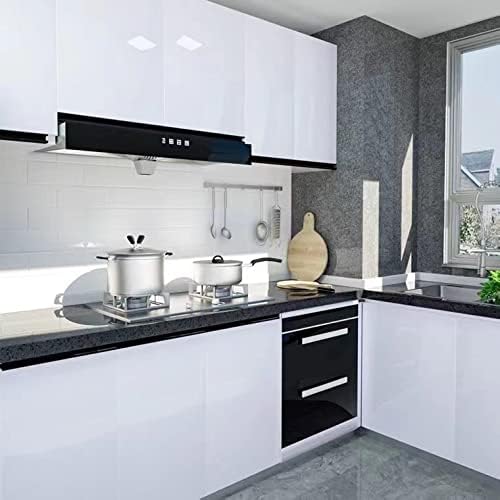 40cm X 300cm White Wallpaper Self Adhesive Vinyl Film Glossy Glitter Sticky Back Plastic Waterproof Removable Peel and Stick Wallpaper for Kitchen Countertops Furniture Sticker
