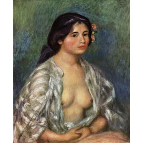 Impression d'art Gabrielle en chemisier ouvert : cadeau idéal de pendaison de crémaillère
