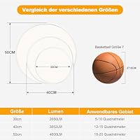 Qamra Deckenlampe, LED Deckenleuchte Holz 50cm, Flach Deckenleuchte Weiß – Ansicht 3