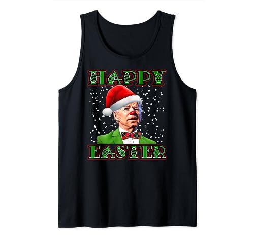 Funny Joe Biden Christmas Confused Easter Biden Tank Top