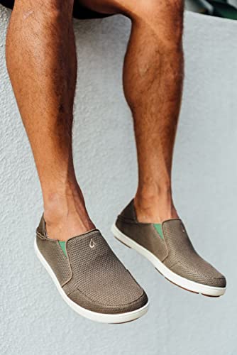Olukai Nohea Mesh Men's Slip On Sneakers, Lightweight & Breathable All-Weather Shoes, Drop-In Heel & Comfort Fit, Mustang/Lime Peel, 7 #TOP5