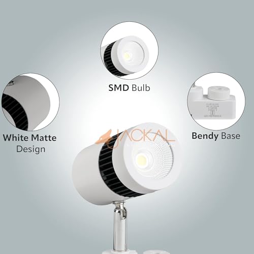 Image of JACKAL 9 Watt White LED Track Light /Spot Light /Focus Light /Picture Light (Pack of 6) White Body | Indoor Light with Rotatable Head | for Showrooms, Shops and Living Room - Trackway Included