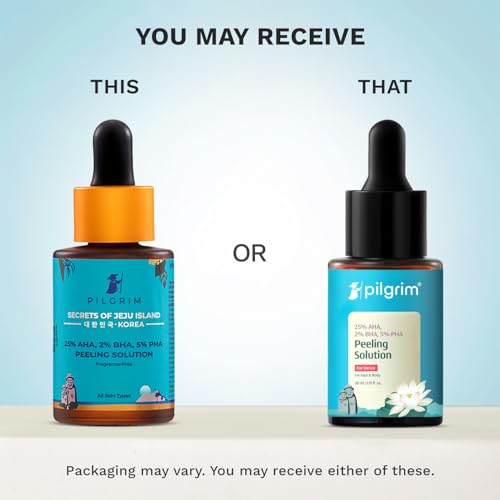 Image of Pilgrim 25% AHA + 2% BHA + 5% PHA Peeling Solution 30ml (Pack of 3) For Face & Body |10-Minute Facial At Home|Gentle Exfoliating Serum for Tan Removal |For Glowing Skin, Even Skin Tone, Pore Cleansing
