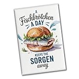 Fischbrötchen-Fan Souvenir Souvenir Magnet nordischer Humor Für Kühlschrank oder Büro - lustiger Küstengruß