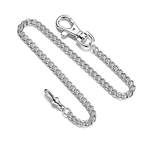 Boshiya Pocket Watch Albert Vest Chain Vintage Metal Alloy Pocket Vest Chain (Sliver) #TOP2