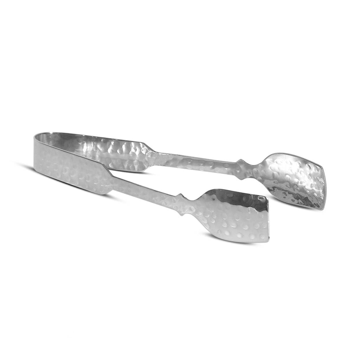 India Handicrafts 13340 Pinzas de hielo de acero inoxidable pulido con hoyuelos de 7 pulgadas para barra de café, fiesta de té/postres, cubo de azúcar y hielo