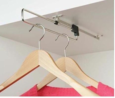 Retractable Rail Wardrobe Top Mounted Pull Out Retractable Rail Hanger 400mm WSL