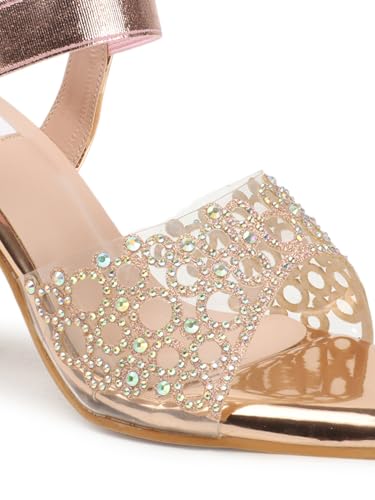 Image of ELLE women's Square Toe Block heel sandal with Ankle-strap