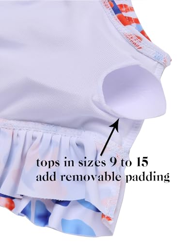 Image of Arshiner Girls Bikini Beach Swimwear 2 Piece Swimsuits Floral Printing Bathing Suits