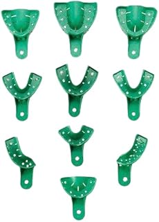 Dental Impression Tray Disposable Kaystone Bosworth BoTrays 12Pcs Green Perforated Plastic Impression Trays (#10 Upper Anterior)