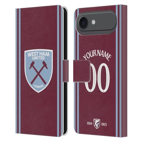 Cadeau Supporter West Ham Étui Cuir Personnalisable iPhone 17 Air Portefeuille Officiel