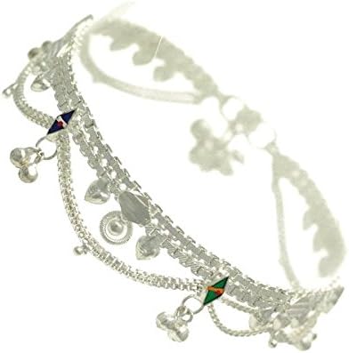 Hansika Silver Tone Multi Coloured Ankle Chain