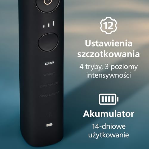 Szczoteczka elektryczna Philips Sonicare DiamondClean 9000, podwójne opakowanie, szczoteczka soniczna z aplikacją, czujnik nacisku, szklanka do ładowania, kolor czarny i Rosegold, model HX9914/61