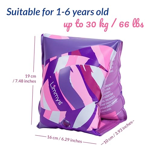 Limmys Premium Kids Arm Bands for Swimming, Safe & Comfy Armbands for Toddlers and Children Aged 1-6 Years, Soft - Image 3