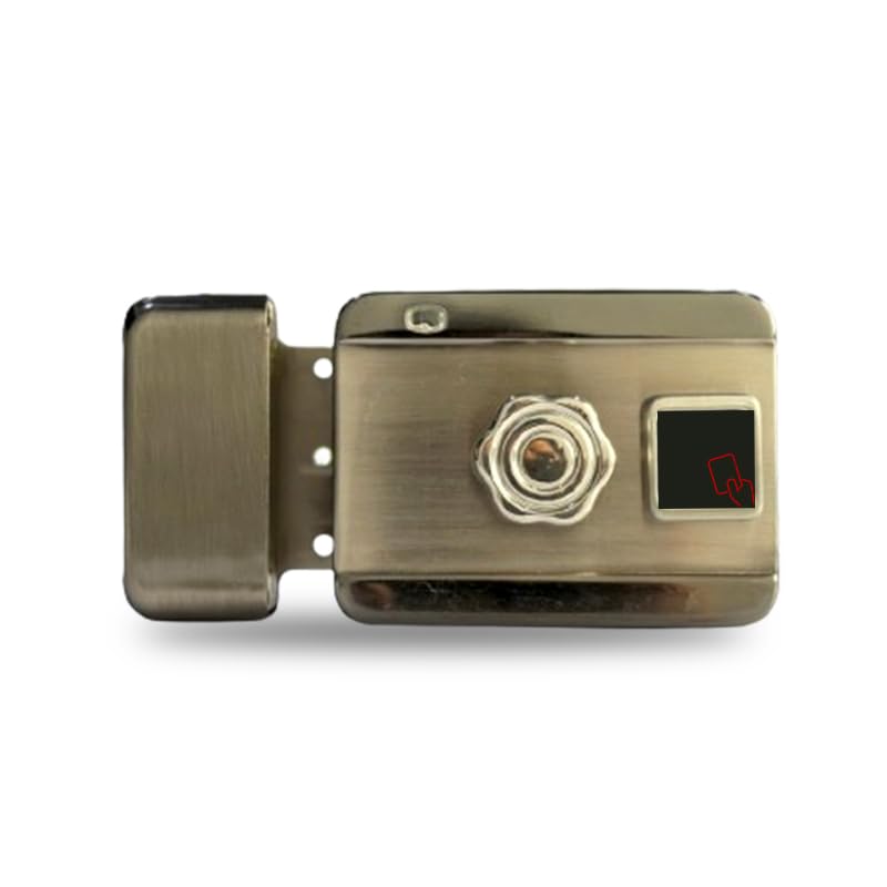 BEWARE Smart Electric Rim Lock with Remote | RFID Card Access Electric Door Lock | DC 12V Surface Mounted Lock | Stainless Steel | Mechanical Key Backup | Access Control Compatible-picture-22