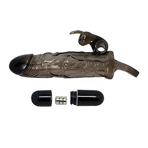 Capa Peniana Em Silicone Com Preenchimento Na Ponta Anel Para Escroto E Estimulador Clitoriano Com V