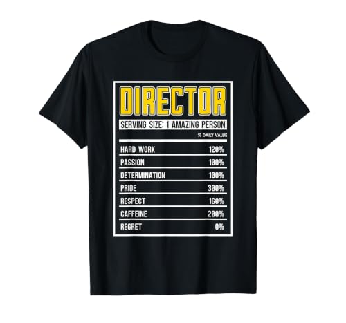 Director Nutrition Facts Executive Producers Film Director T-Shirt, Men, Black, 4X-Large
