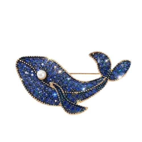 Elegant Blue Crystal Whale Brooch Pin – Gold-Plated Ocean-Inspired Jewelry Accessory-image-24