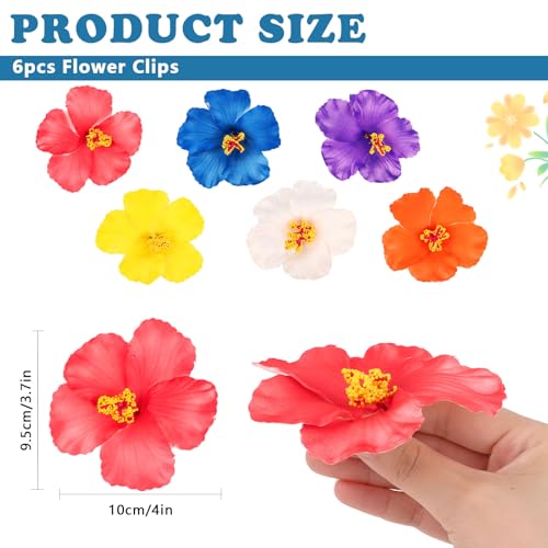 Pinzas de flores hawaianas tropicales, pack de 6 piezas miniatura 2