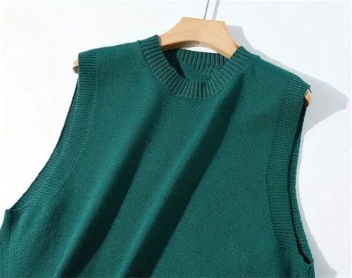 Mnjyihy Men's Sleeveless Sweater Vest Casual Round Neck Loose Fit Knitted Vest2