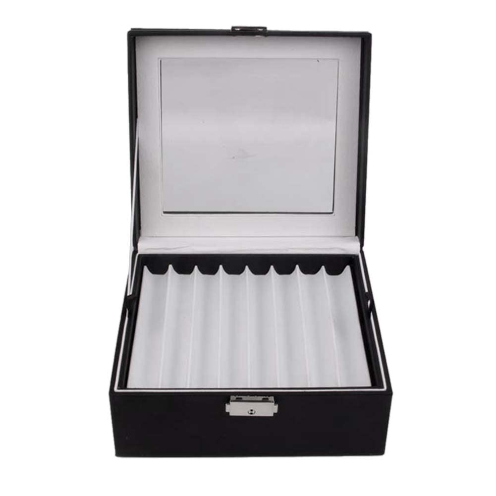 Malloy 16 Ranuras Caja de ExhibicióN de Pluma de Madera Caja de Almacenamiento de Fuente de Pluma Vitrina de Madera Ventana Transparente PapeleríA Estuche-ColeccióN