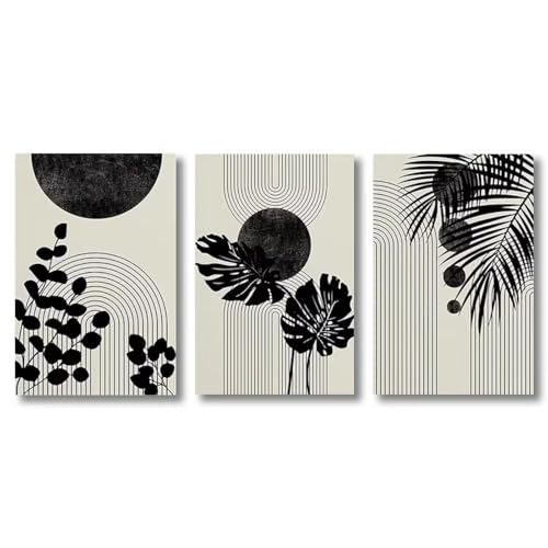 Impression sur toile collage de plantes géométriques et formes abstraites pour salon