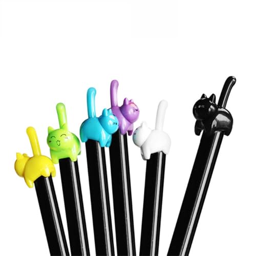 Set 22 piezas bolígrafos gel gato retráctiles 0.5mm tinta negra miniatura 5