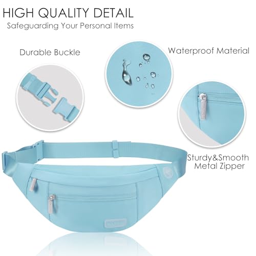 Image of MAXTOP Large Crossbody Fanny Pack with 4-Zipper Pockets,Gifts for Enjoy Sports Festival Workout Traveling Running Casual Hands-Free Wallets Waist Pack Phone Bag Fits All Phones