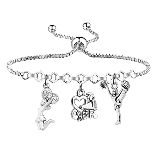 Lywjyb Birdgot Cheer Charm Bracelet Cheerleader Jewelry Cheer Gift Cheerleading Coach Gift (cheer br card)2