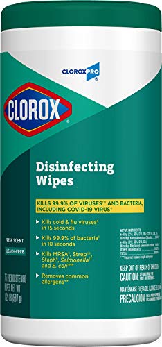 CloroxPro Disinfecting Wipes, Clorox Healthcare Cleaning and Industrial Cleaning, Clorox Disinfectant Wipes, Fresh Scent, 75 Wipes – 15949