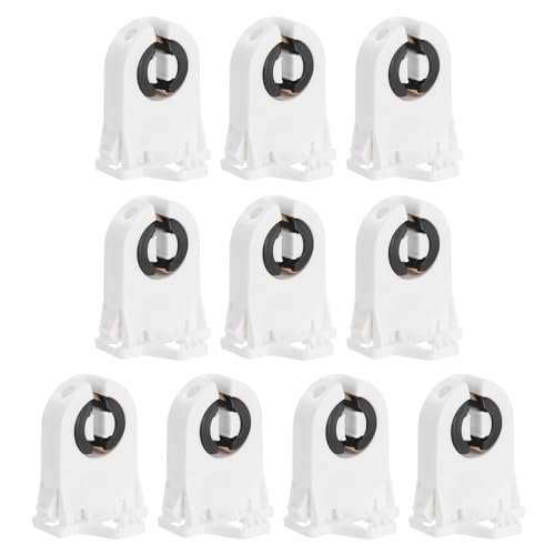 PATIKIL Portalámparas T8 10 Unidades Base de Casquillo G13 sin Separación Portalámparas Retardante de Llama para Tubo Fluorescente LED Integrado Blanco