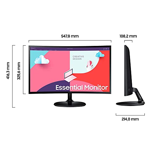 Samsung S36C Essential Monitor S24C364EAU, Curved, 24 Zoll, VA-Panel, Full HD-Auflösung, Eco Saving Plus, AMD FreeSync, 4 ms Reaktionszeit… – Ansicht 2